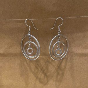 Hilary Druxman Sterling Silver Multi Hoop Drop Earrings